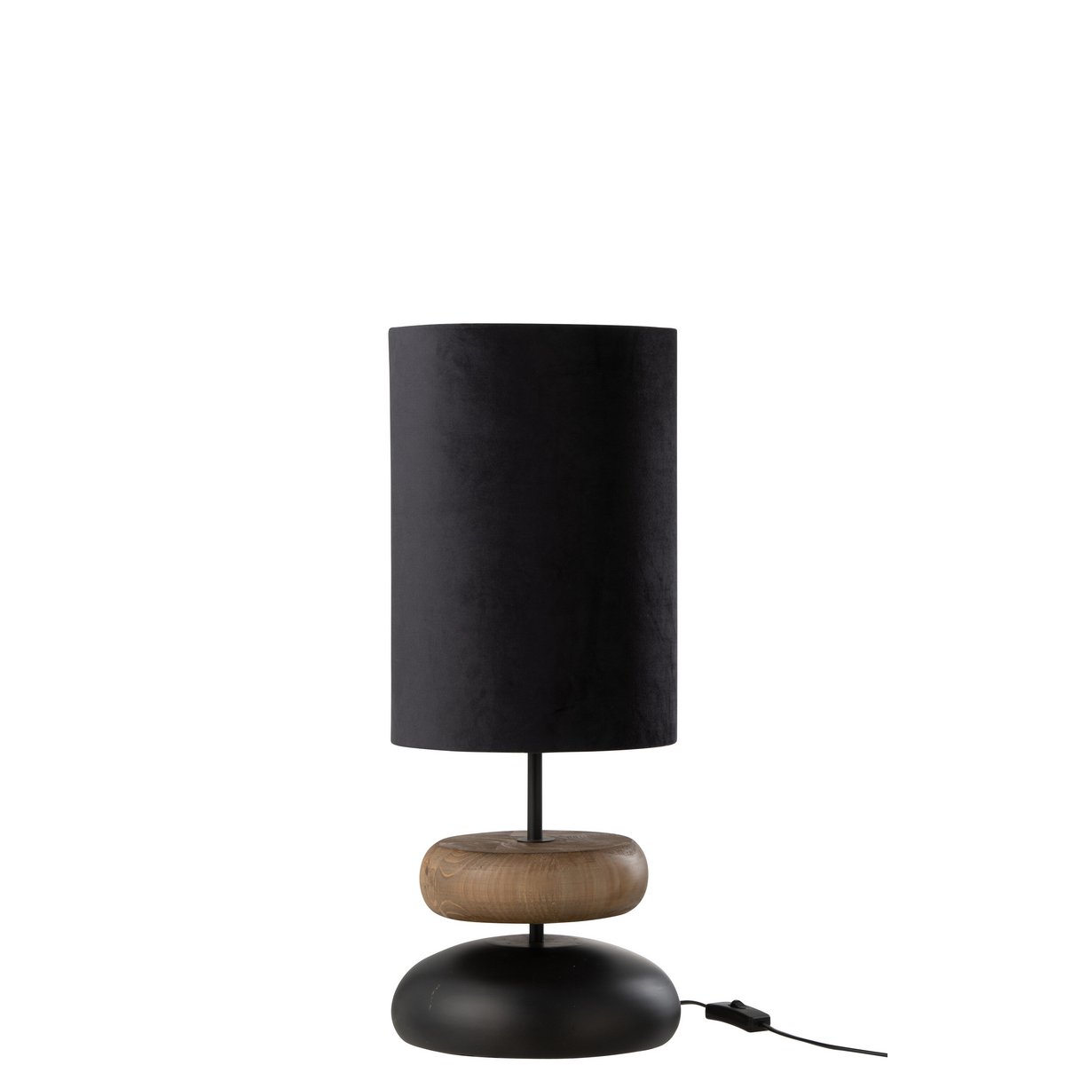 Lamp Jade Ijzer/Dennenhout Zwart/Naturel