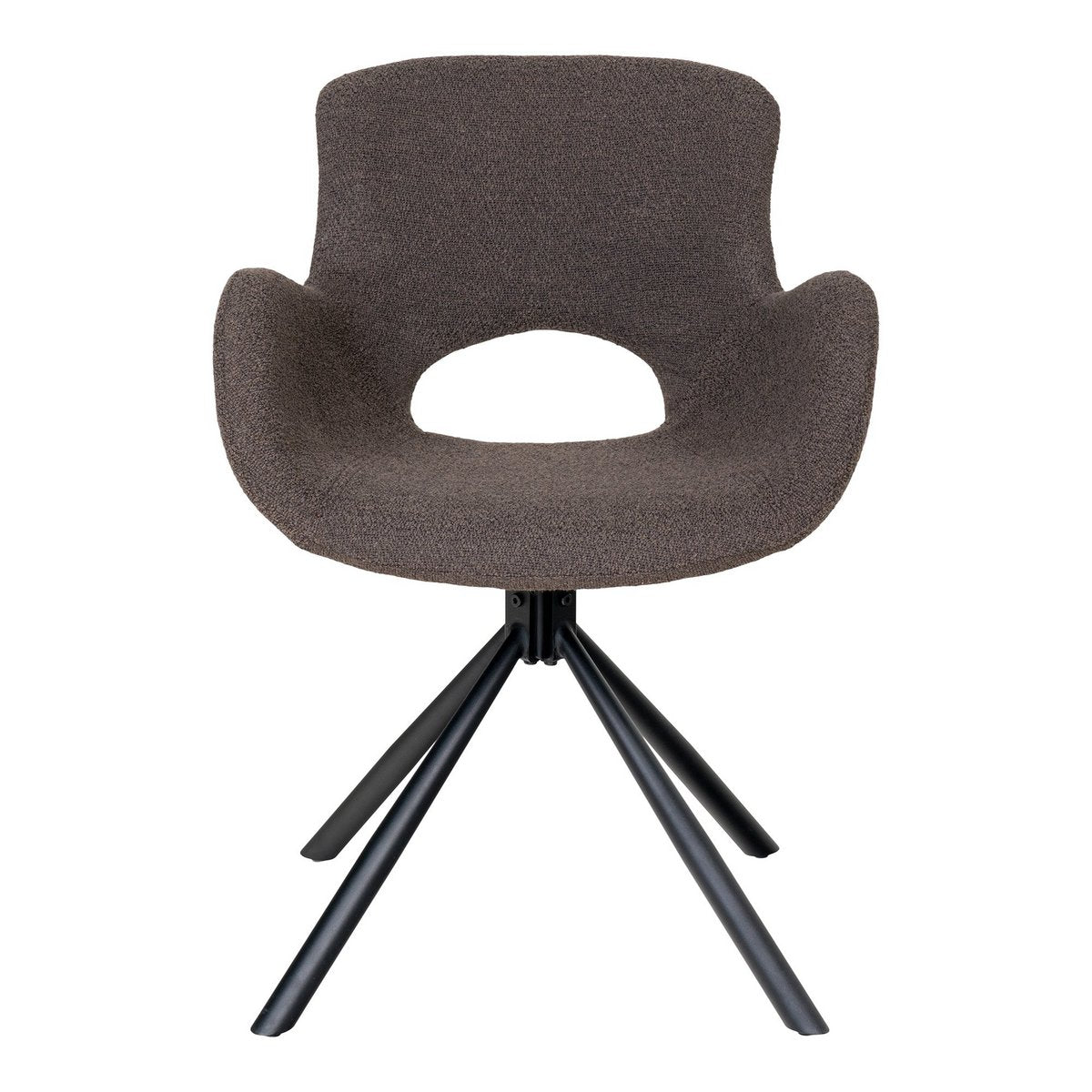 Amorim Eetkamerstoel - Paddestoel Bouclé, Zwart Draaivoet