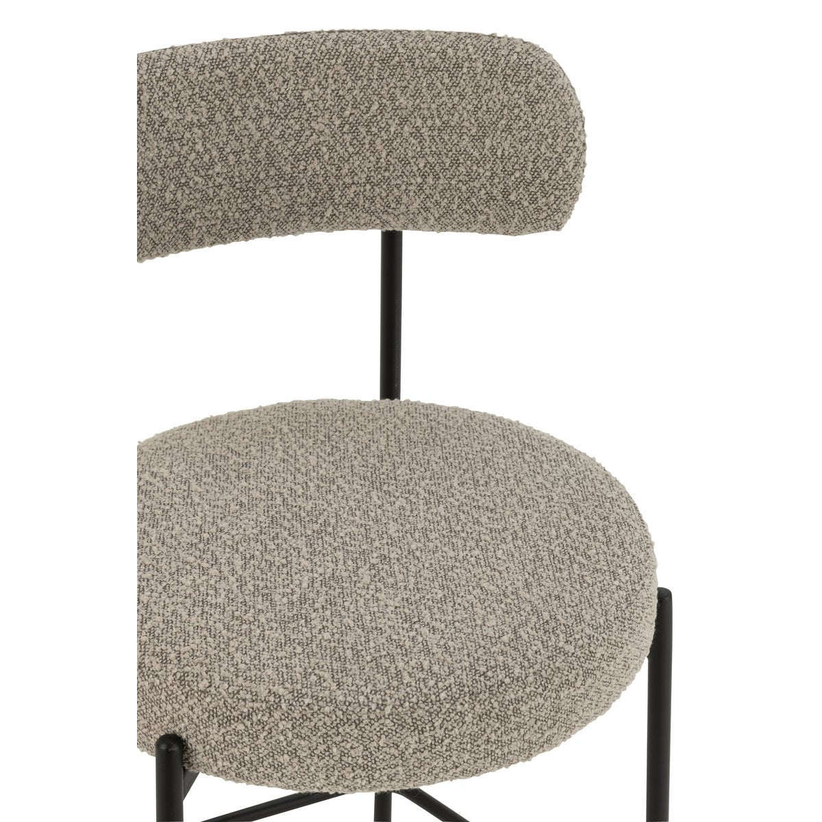 Barstoel Boucle Multiplex/Polyester Grijs/Zwart