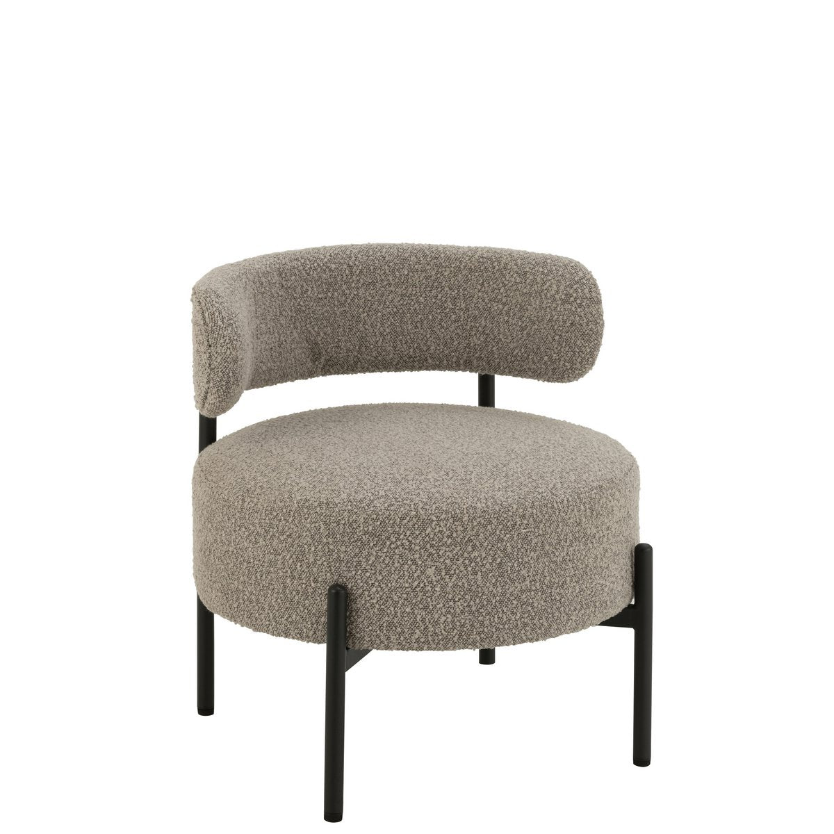 Loungestoel Boucle Multiplex/Polyester Grijs/Zwart