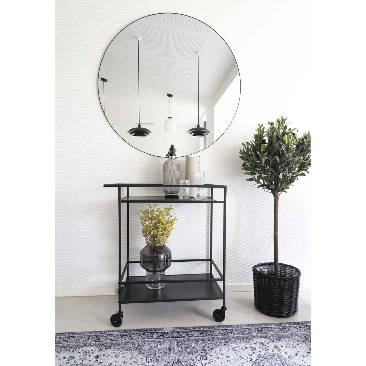 Bar Trolley - zwart, staal