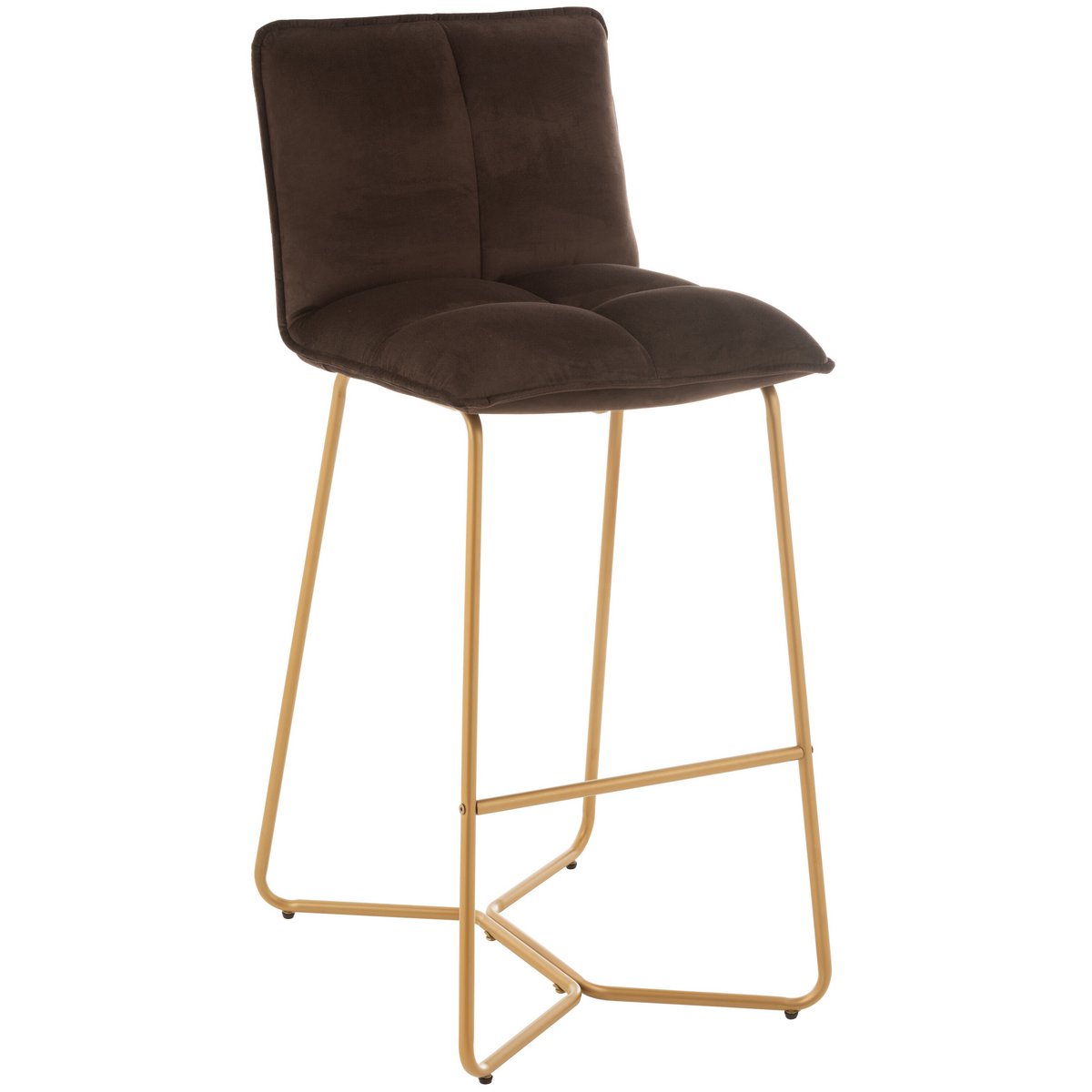 Barstoel Pierre - metaal/textiel - donkerbruin (104cm hoog)