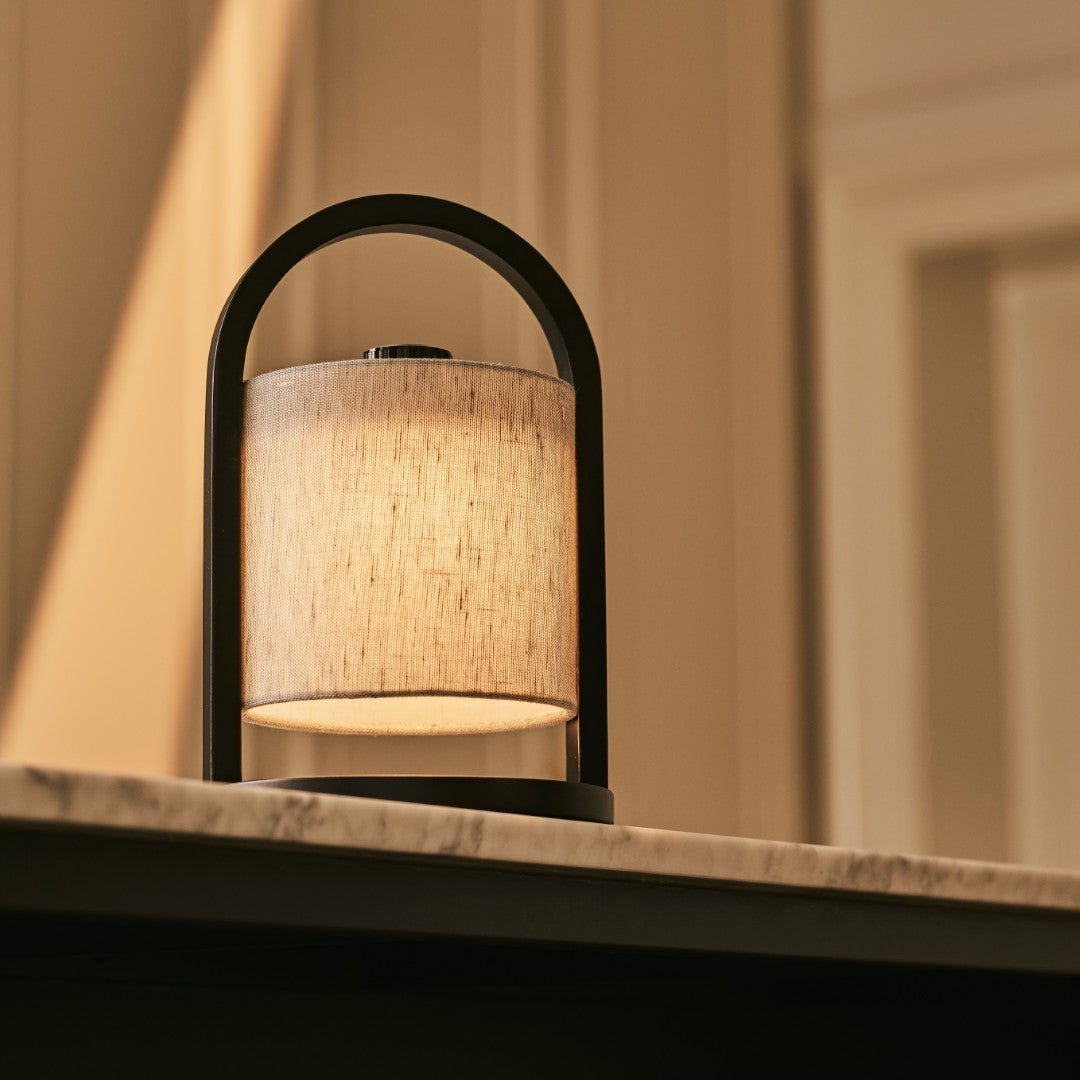 River Black & Gray Wooden oplaadbare lamp
