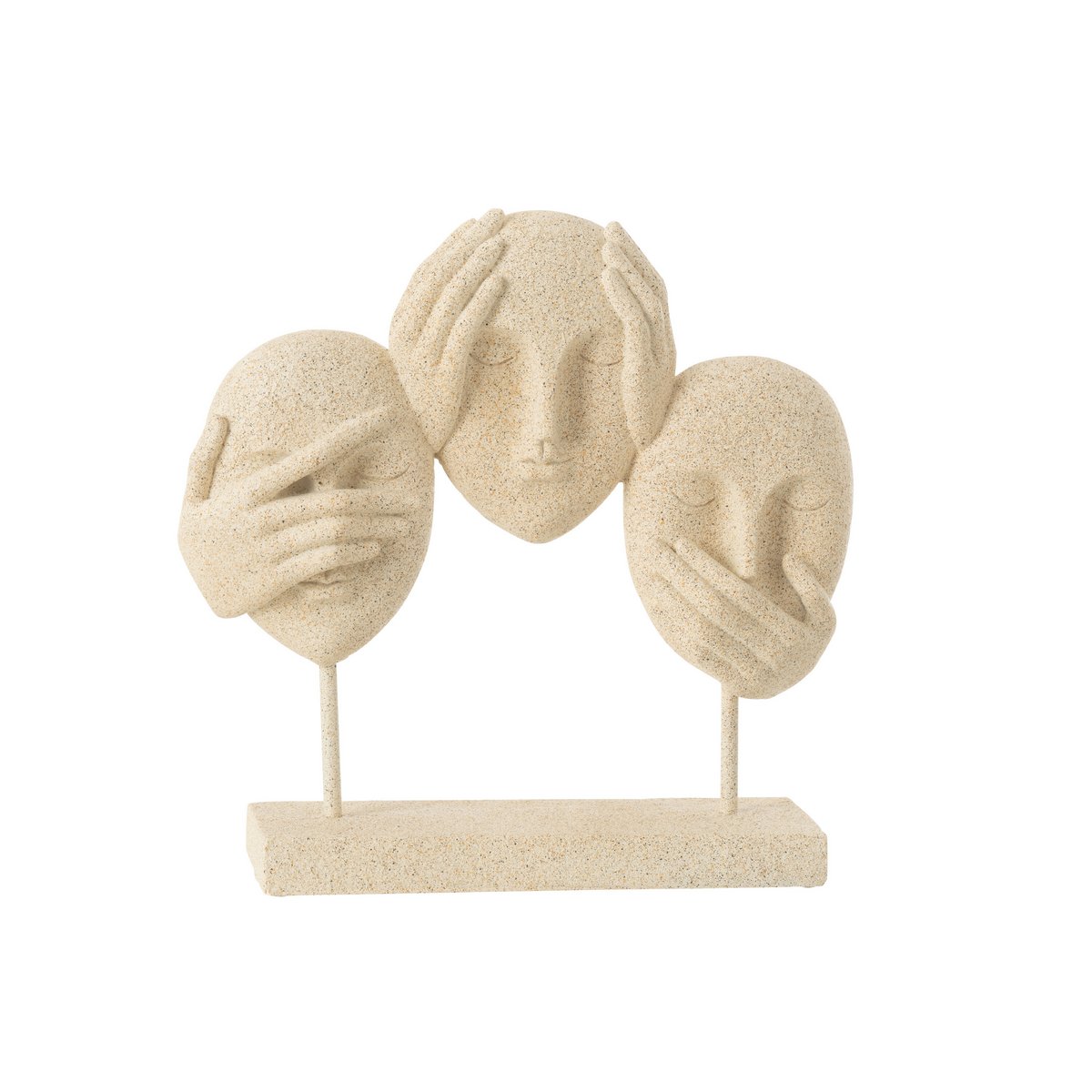 Gezicht Zien/Horen/Praten Op Voet Resine Beige
