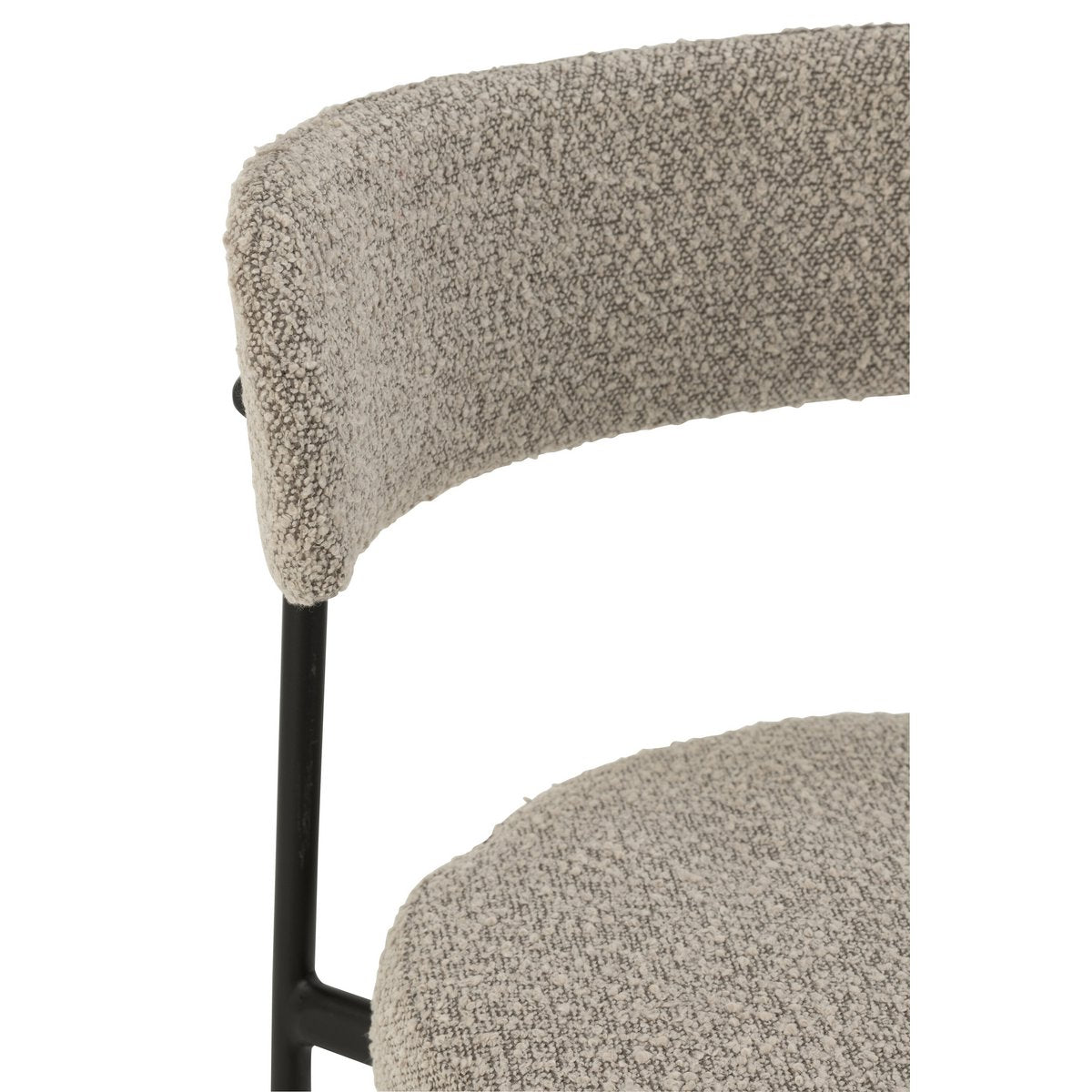 Barstoel Boucle Multiplex/Polyester Grijs/Zwart