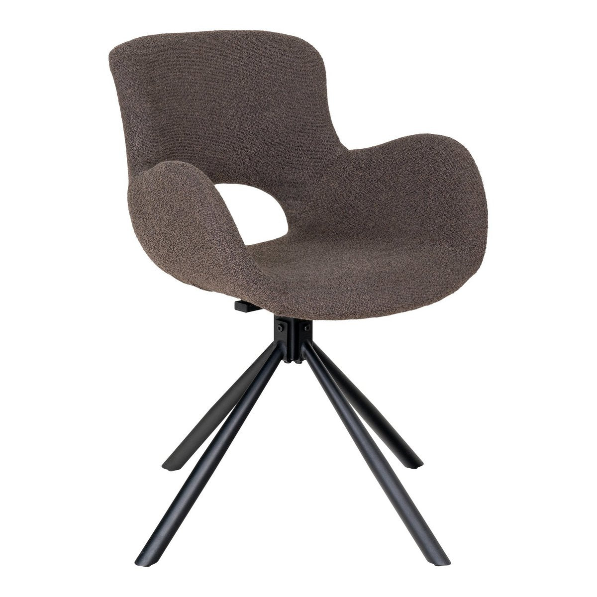 Amorim Eetkamerstoel - Paddestoel Bouclé, Zwart Draaivoet