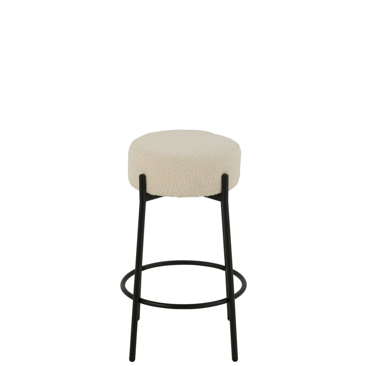 Barkruk Boucle Multiplex/Polyester Wit/Zwart