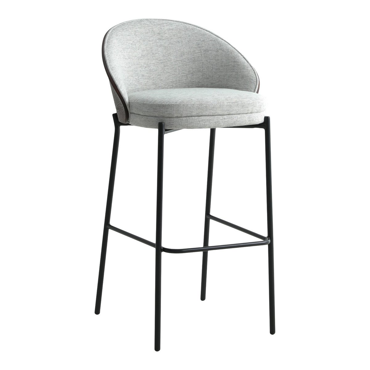 Canelas Barstoel - Lichtgrijs/donkerbruin, MDF/polyester/staal