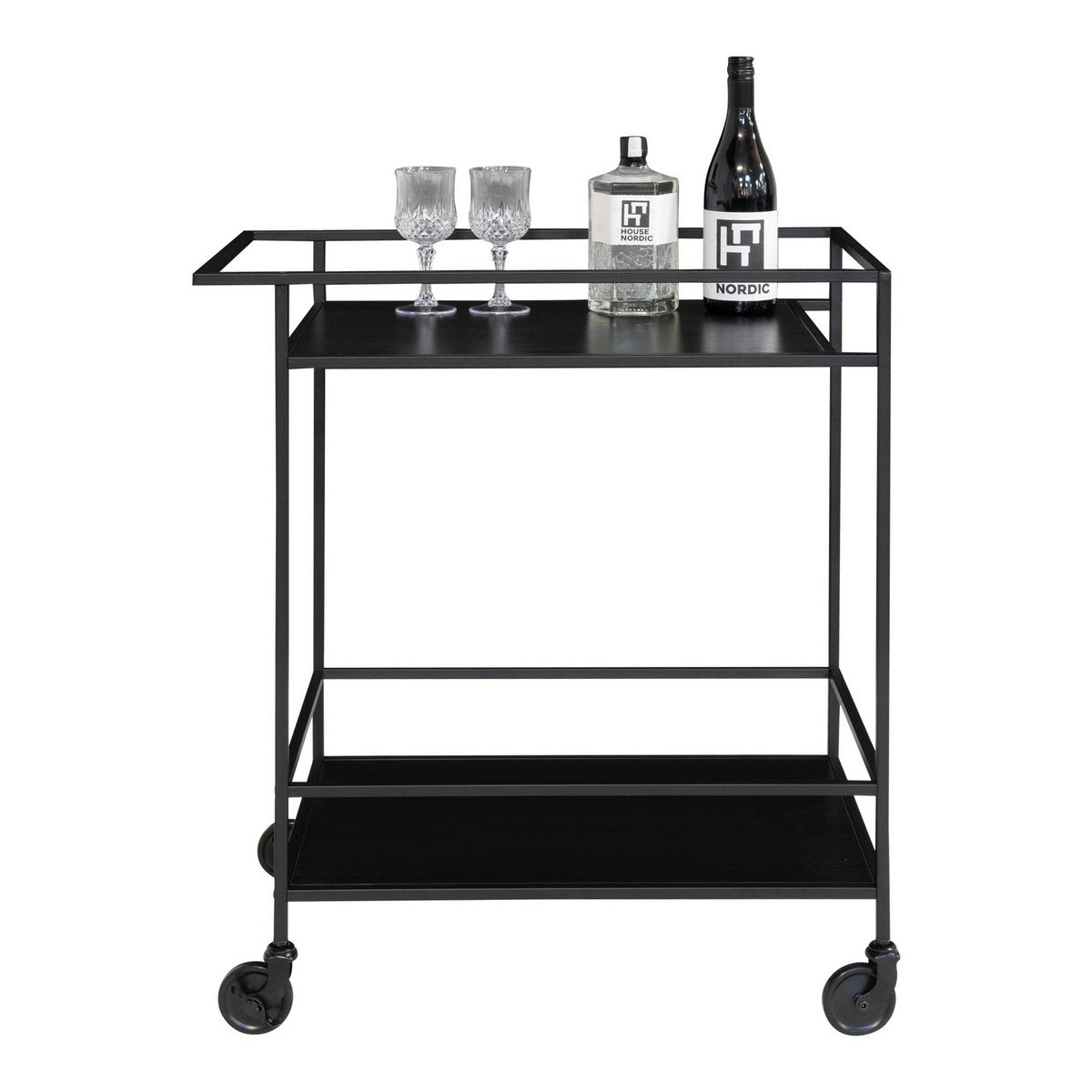 Bar Trolley - zwart, staal