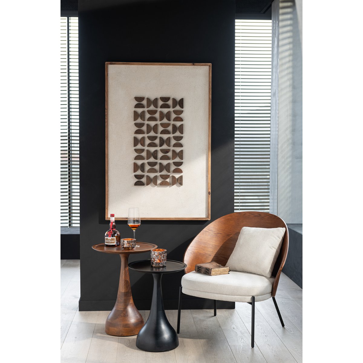 Set Van 2 Bijzettafels Paro Mangohout Bruin/Zwart