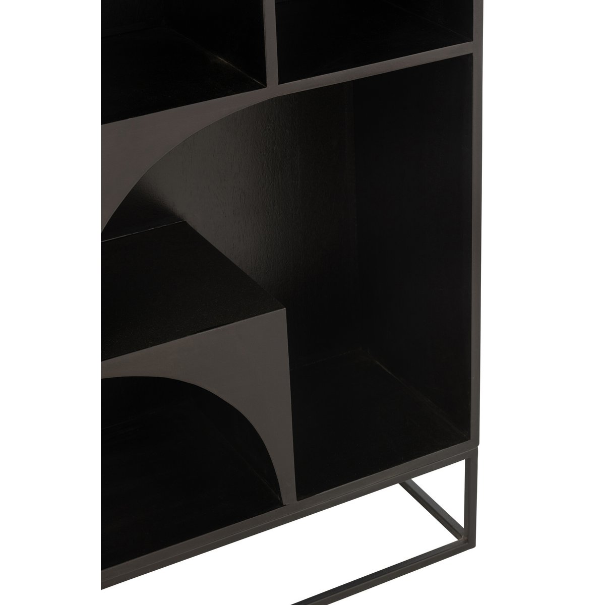 Wandkast Mango Hout/Mdf Zwart