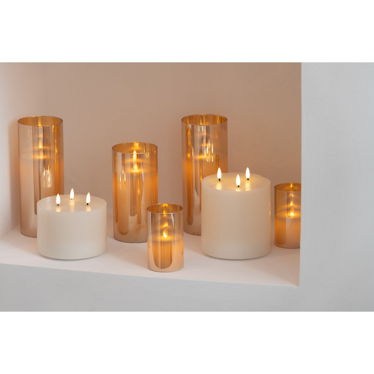 Ledlamp Blinkend Glas Goud Medium