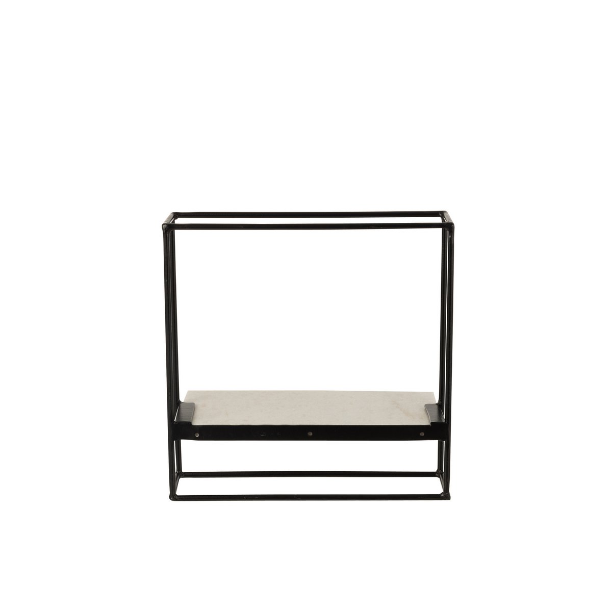 Muurrek 1 plank - ijzer/marmer - zwart/wit - small