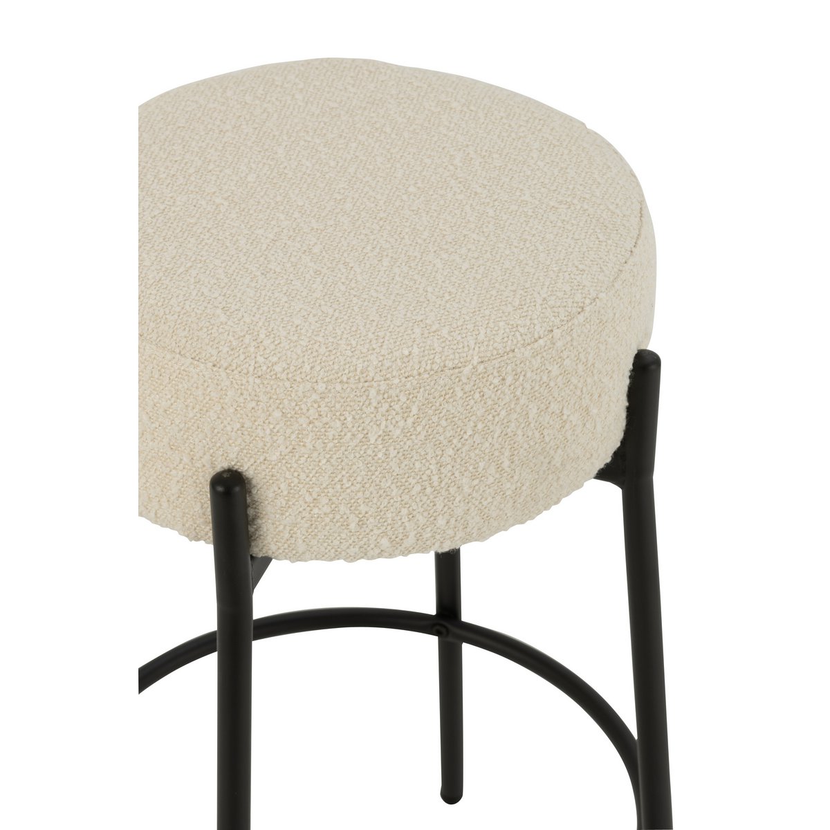 Barkruk Boucle Multiplex/Polyester Wit/Zwart