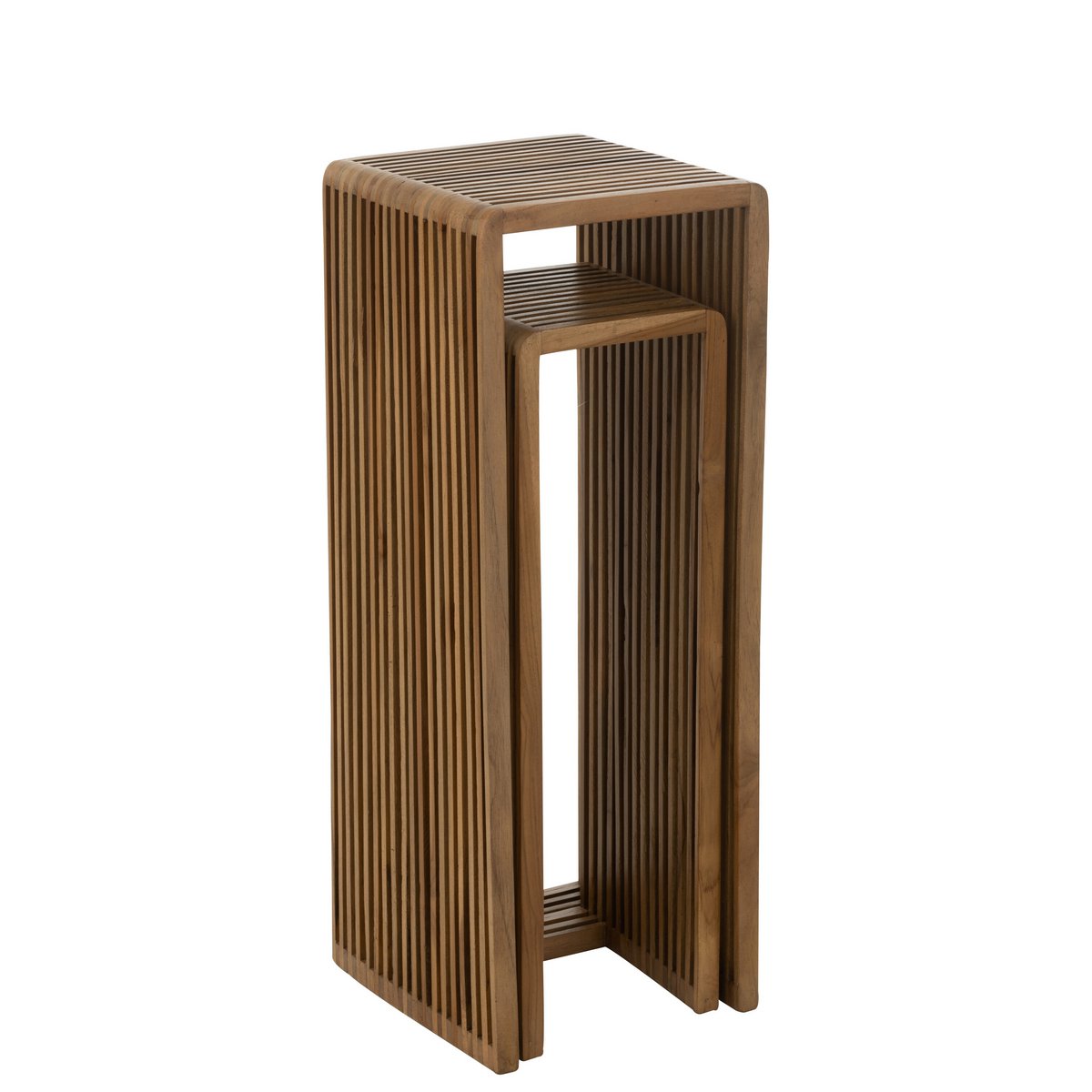 Bijzetafel Kubus Gerecycleerd Teak - hout naturel