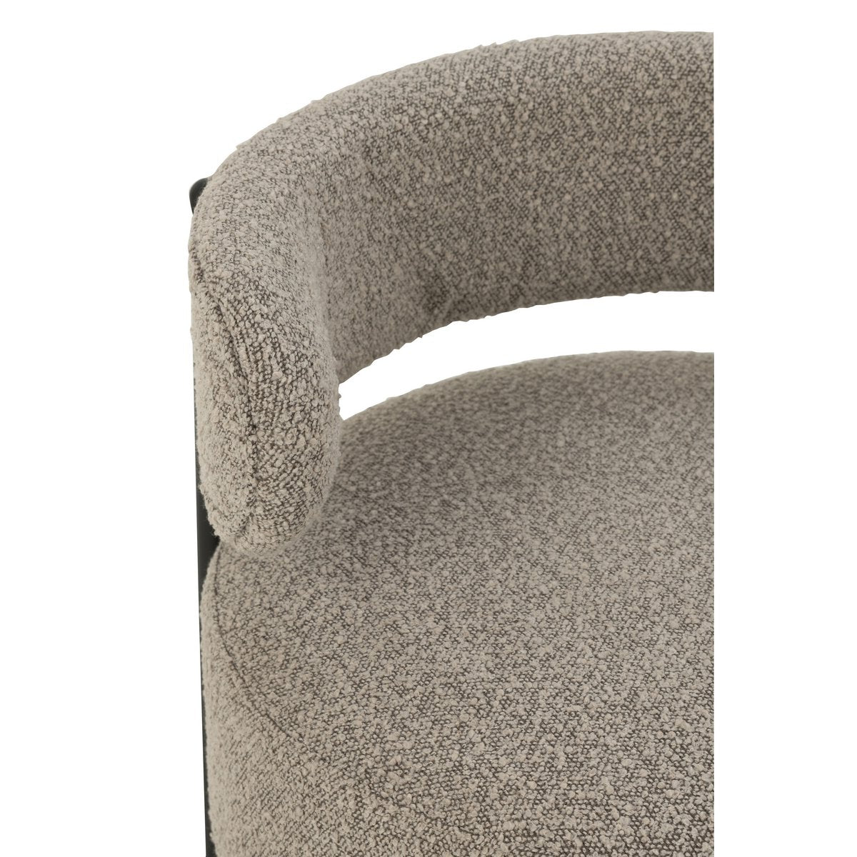 Loungestoel Boucle Multiplex/Polyester Grijs/Zwart
