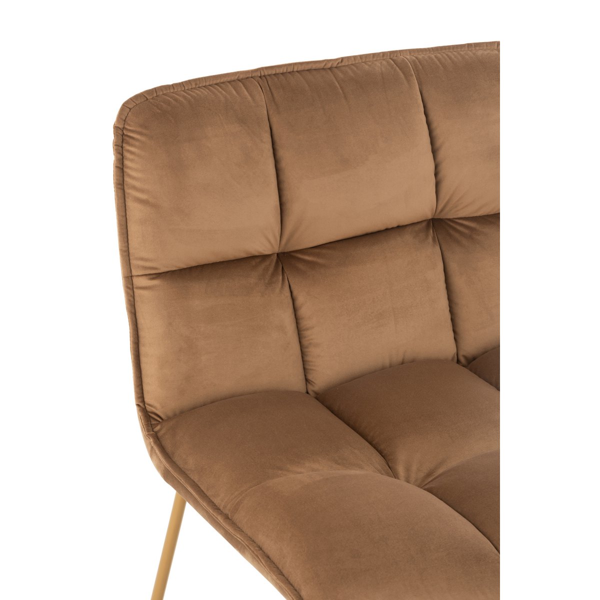Loungestoel Lisa - metaal/textiel - bruin