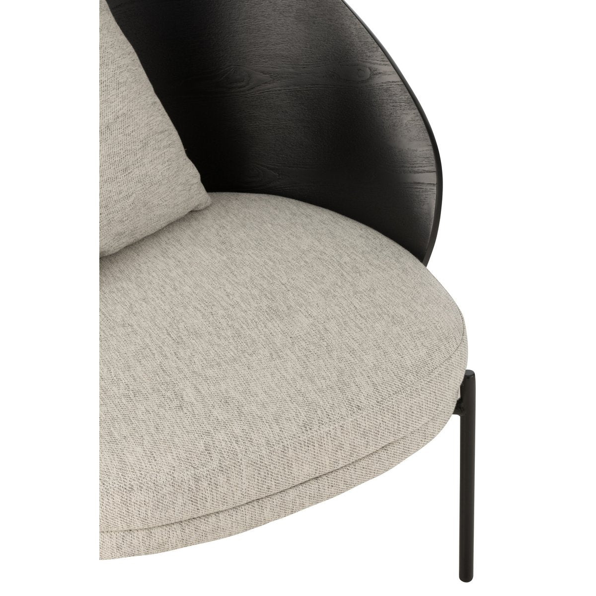 Loungestoel Lone Hout/Metaal Zwart/Grijs