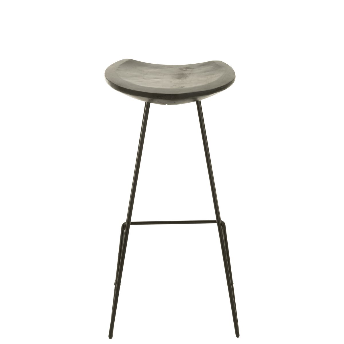 Barstoel Teak Hout/Ijzer Zwart