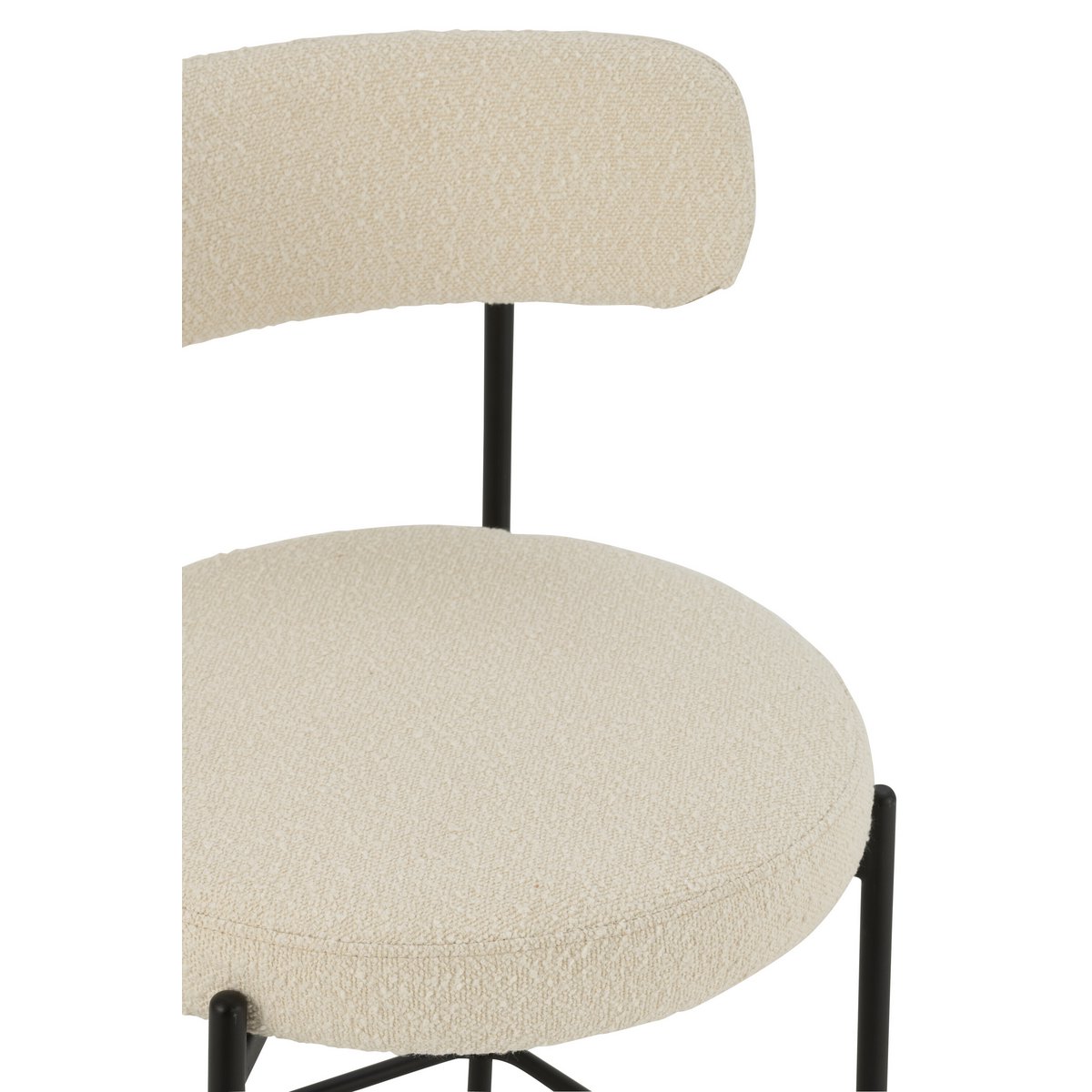Barstoel Boucle Multiplex/Polyester Wit/Zwart