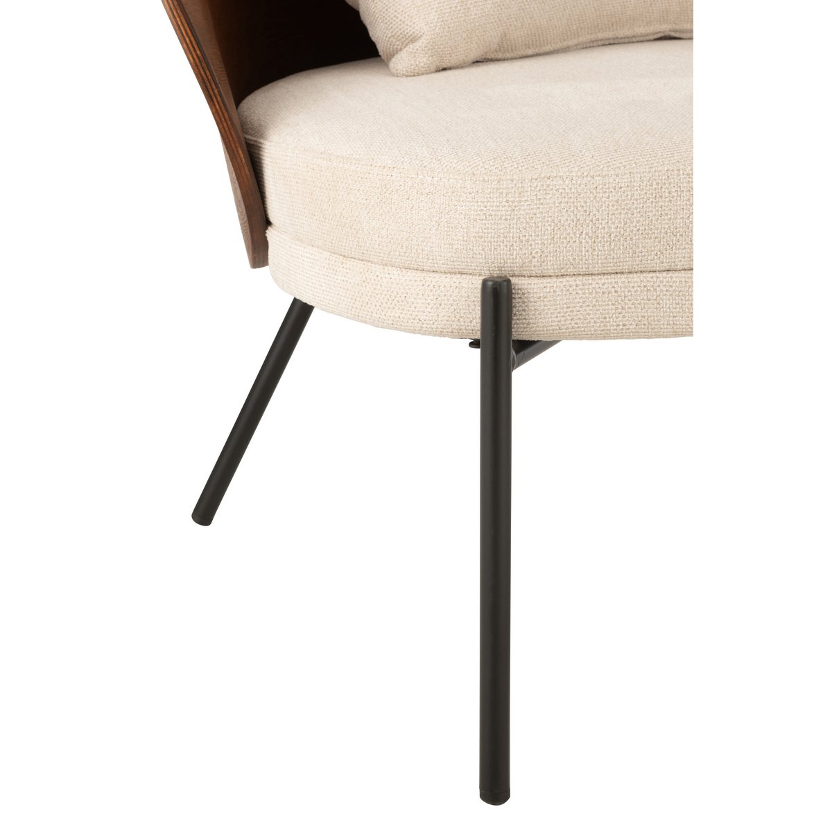 Loungestoel Multiplex/Metaal Bruin/Beige