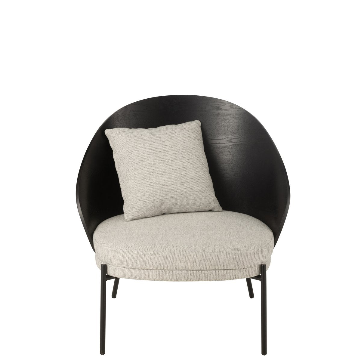Loungestoel Lone Hout/Metaal Zwart/Grijs
