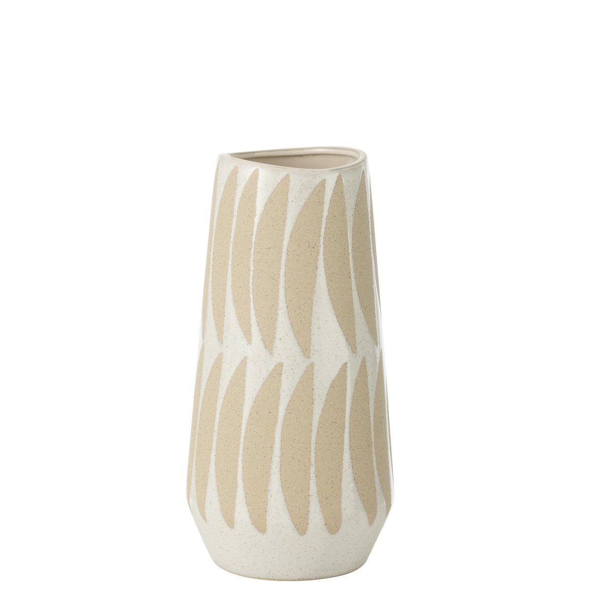 Vaas Kai Aardewerk Beige/Wit Smal
