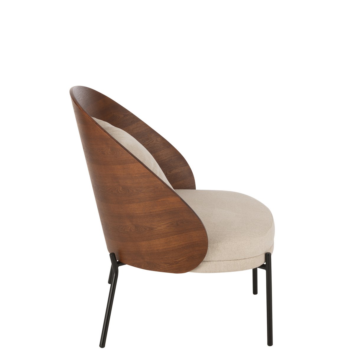 Loungestoel Multiplex/Metaal Bruin/Beige