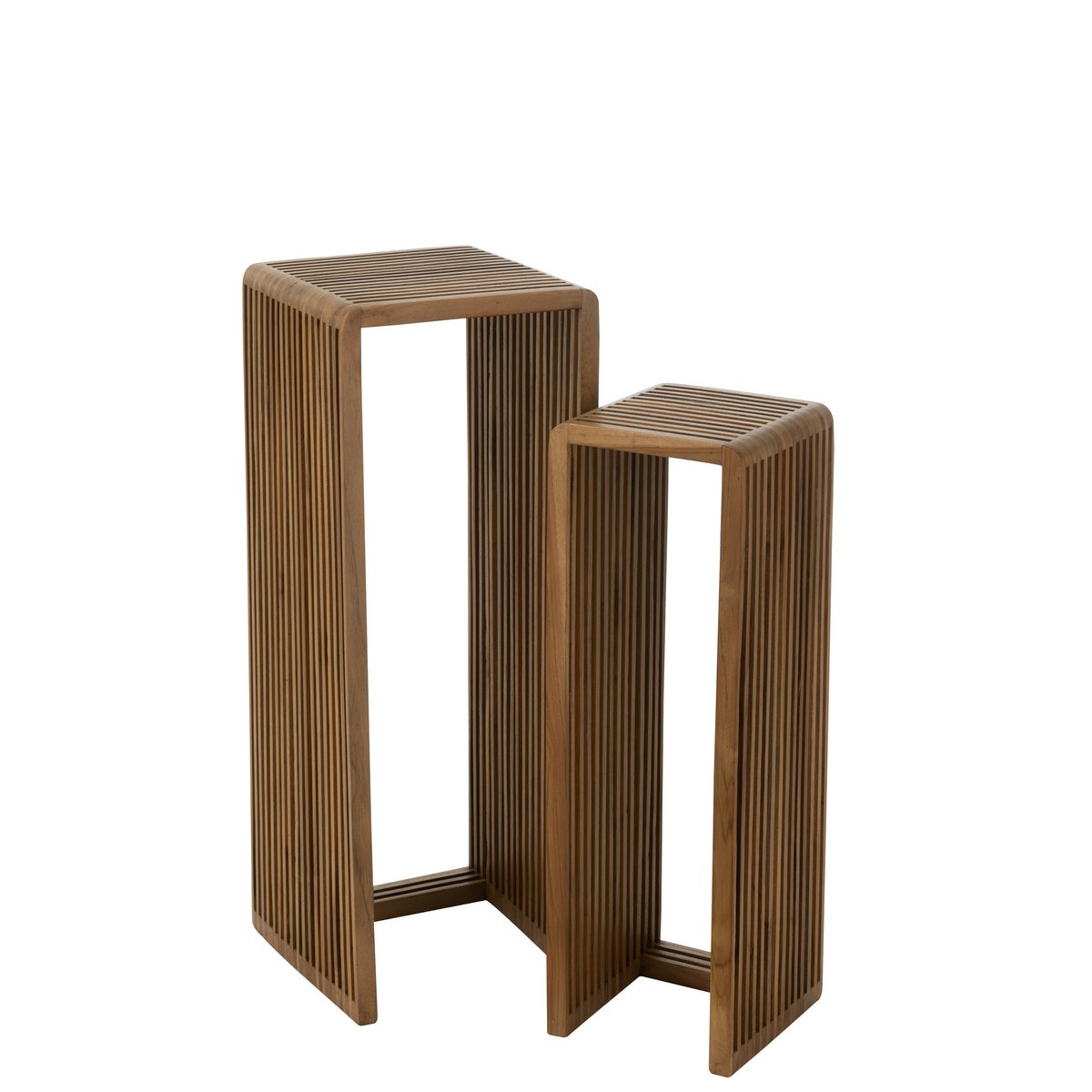 Bijzetafel Kubus Gerecycleerd Teak - hout naturel