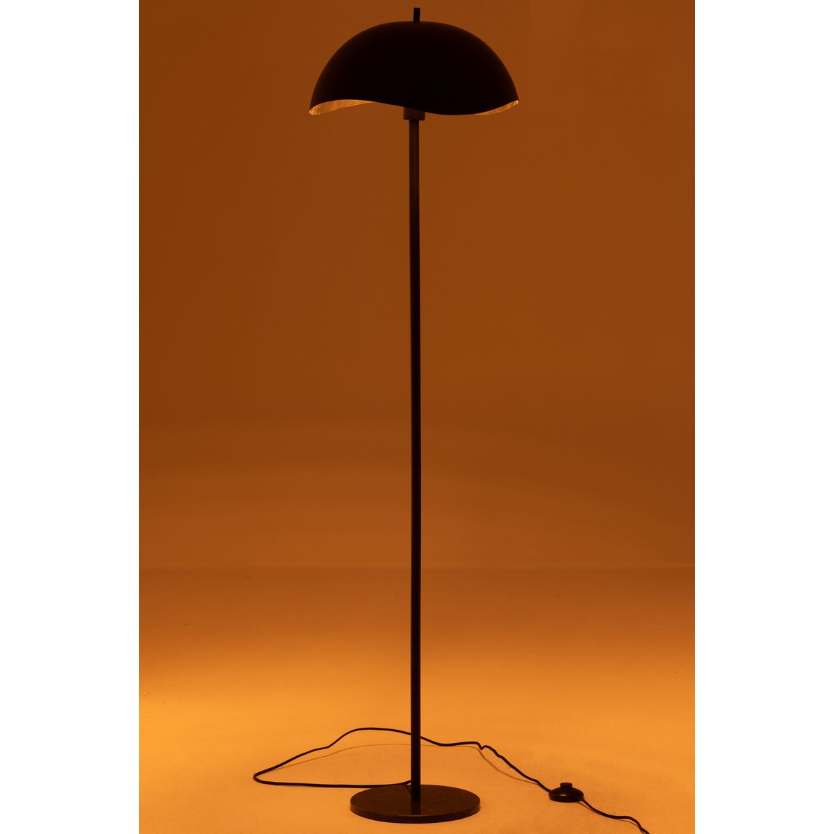 Staanlamp Metaal/Marmer Zwart
