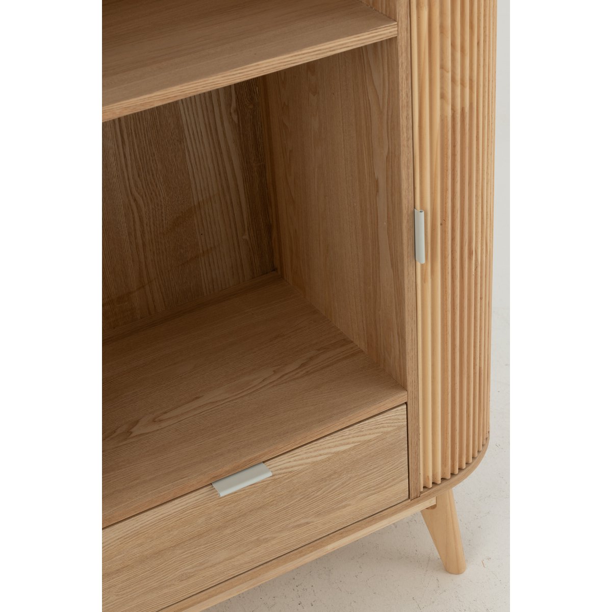 Kast Vakken Rond Mdf/Dennenhout Naturel