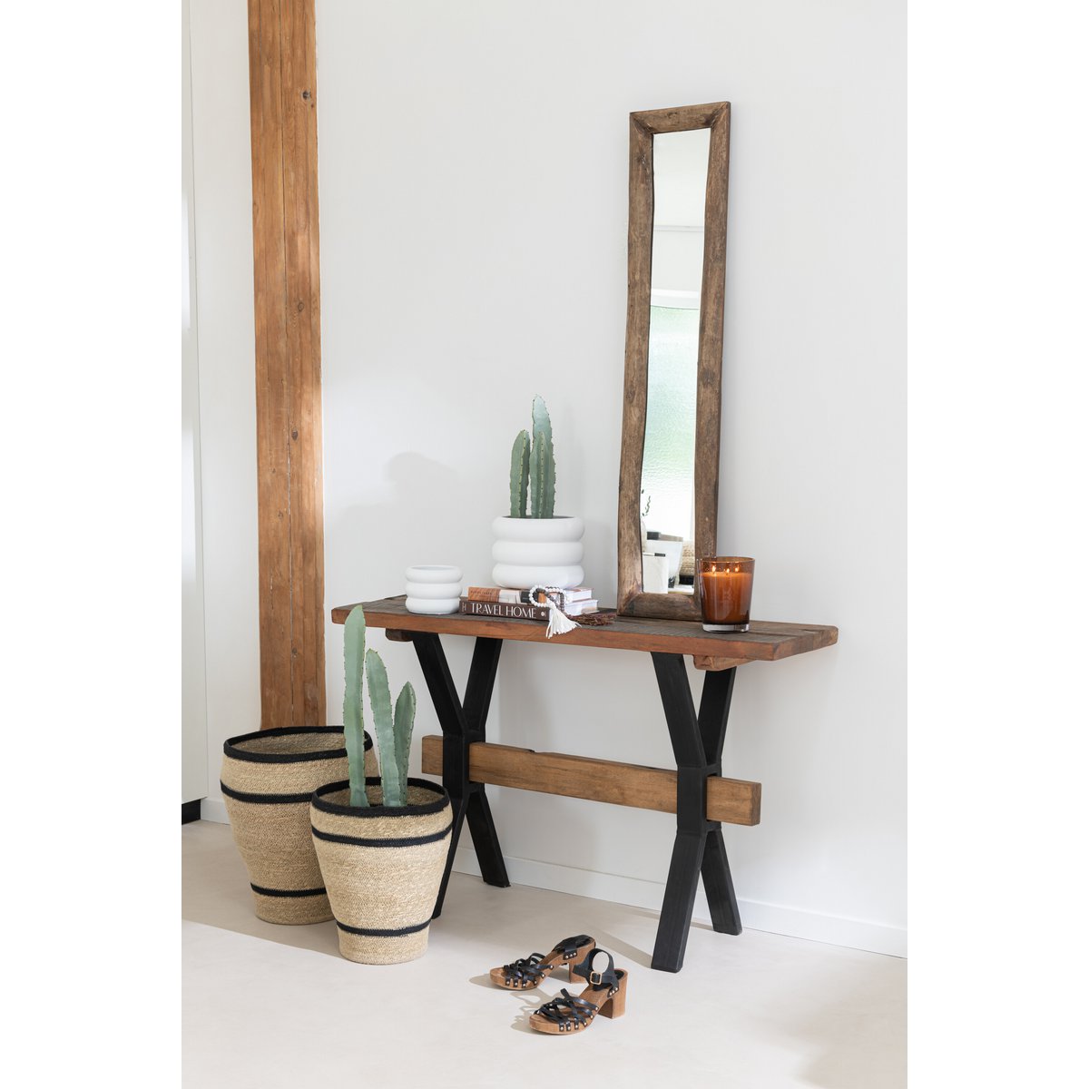 Spiegel Rechthoek - hout - bruin - small