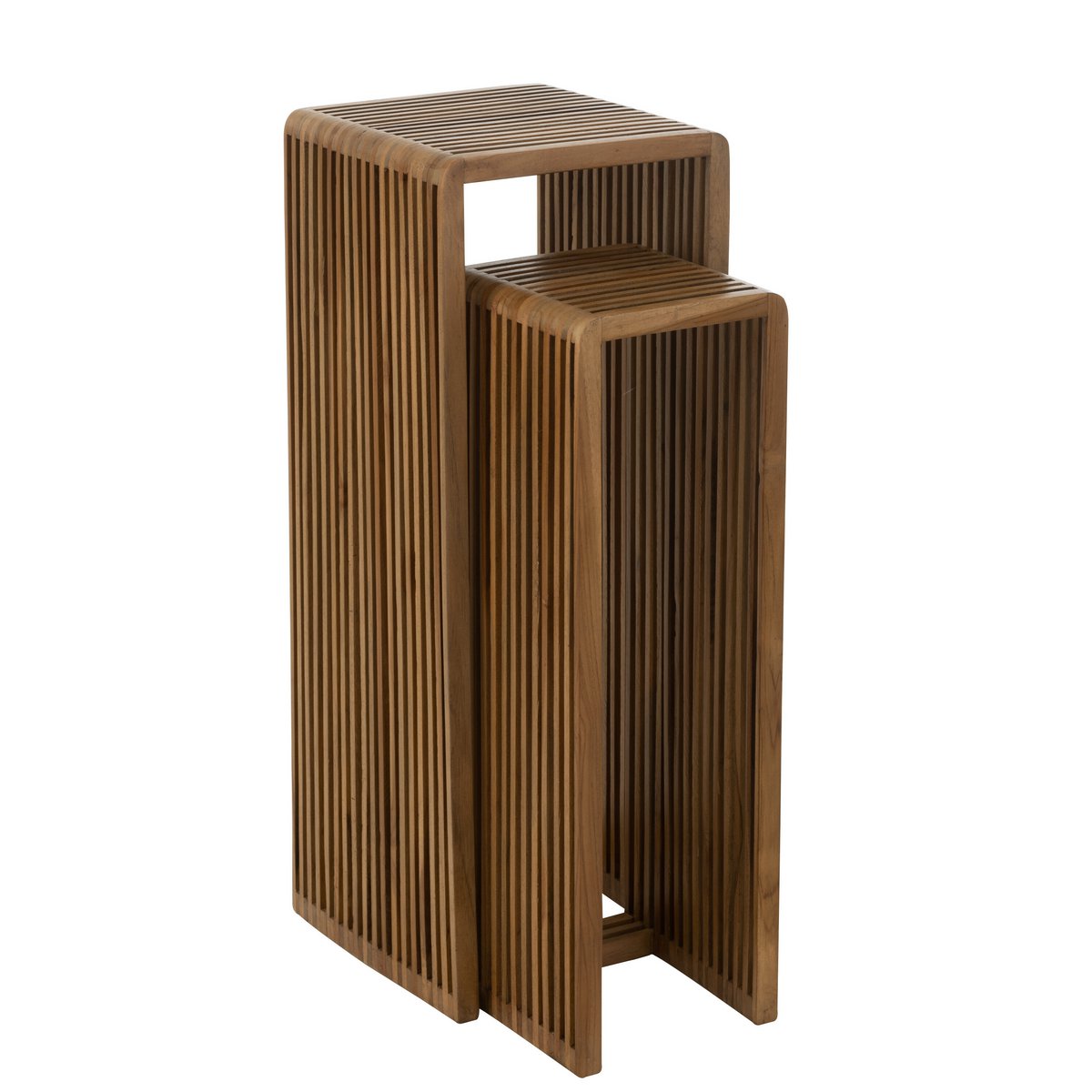 Bijzetafel Kubus Gerecycleerd Teak - hout naturel