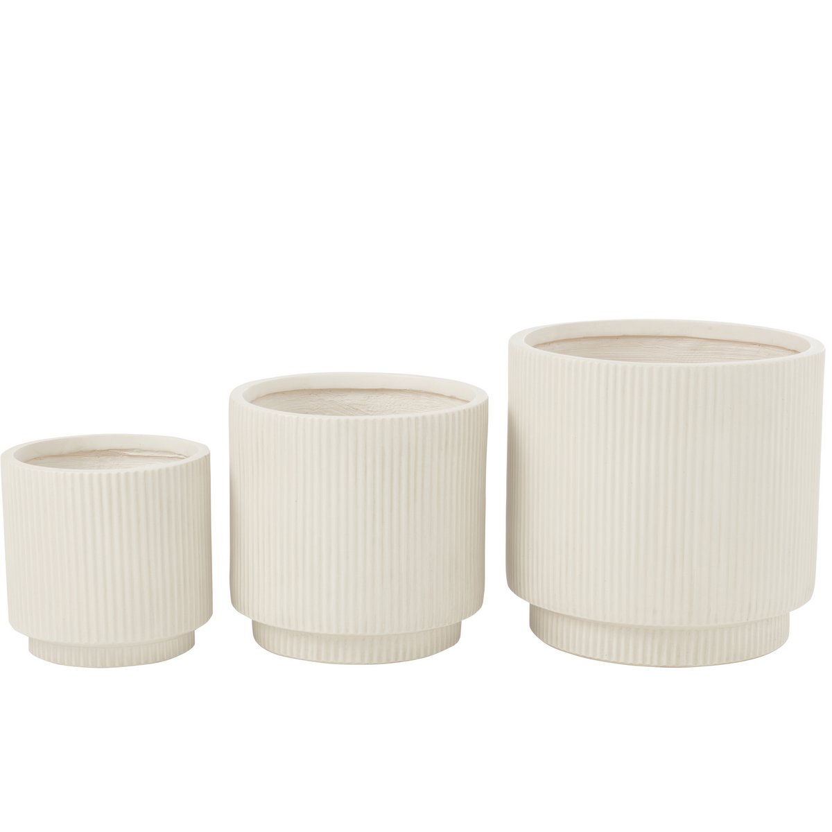 Set Van 3 Bloempotten Misty Klei Wit