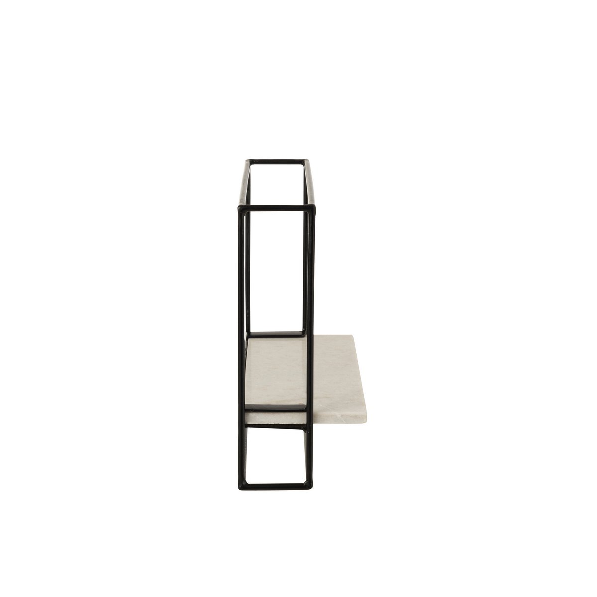 Muurrek 1 plank - ijzer/marmer - zwart/wit - small
