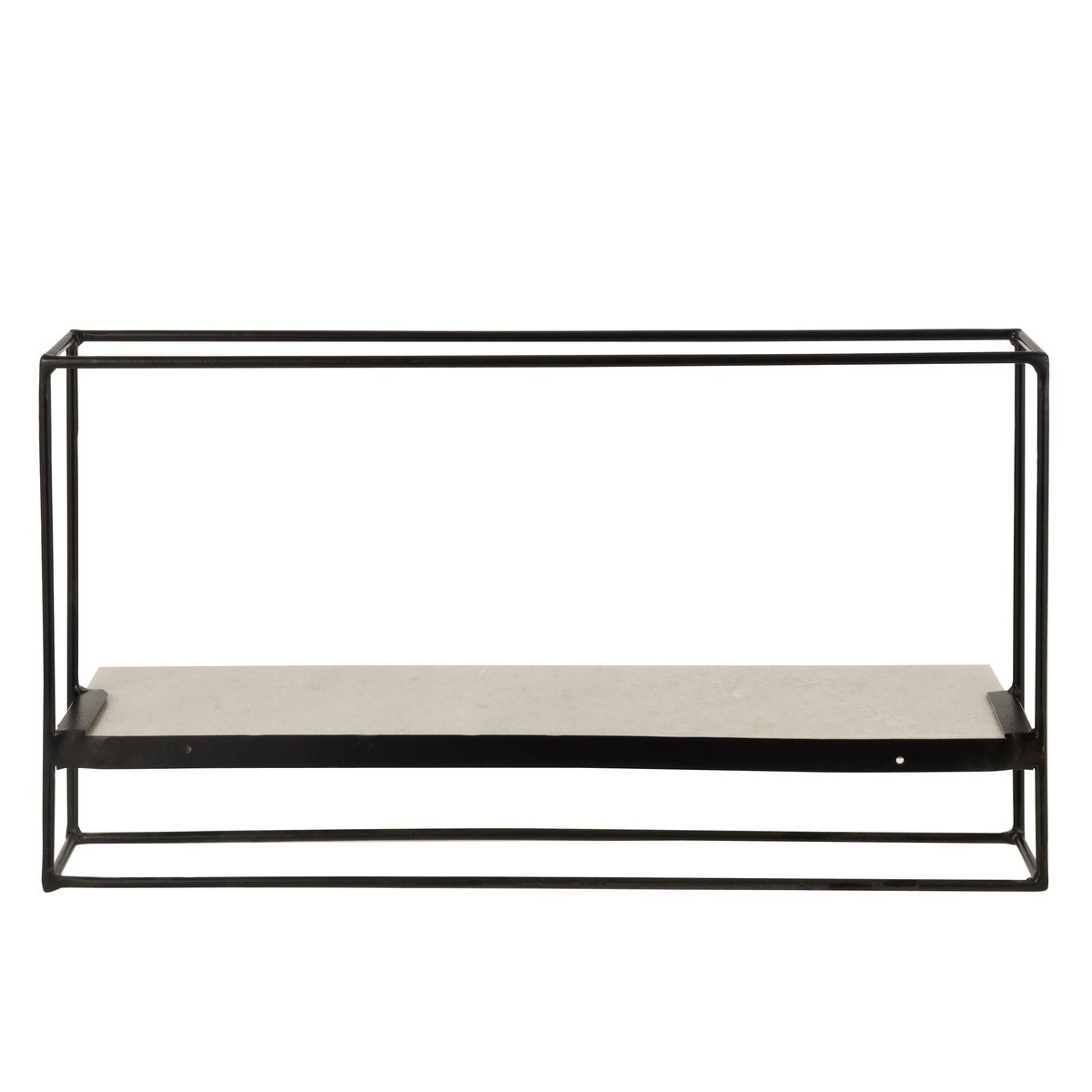 Muurrek 1 Plank Ijzer/Marmer Zwart/Wit Large