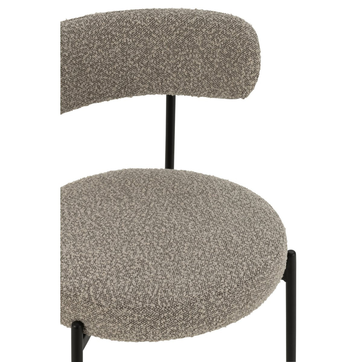 Stoel Boucle Multiplex/Polyester Grijs/Zwart