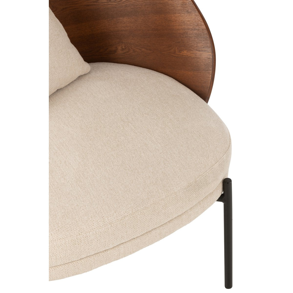 Loungestoel Multiplex/Metaal Bruin/Beige