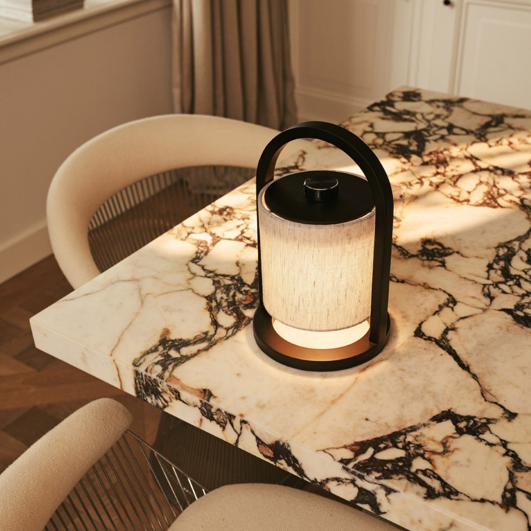 River Black & Gray Wooden oplaadbare lamp