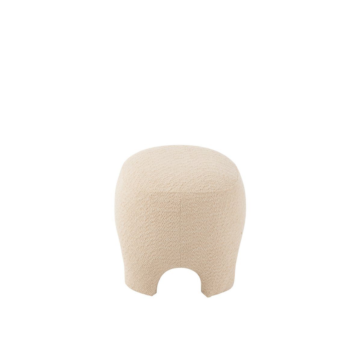 Poef Gebreid Textiel/Hout Wit