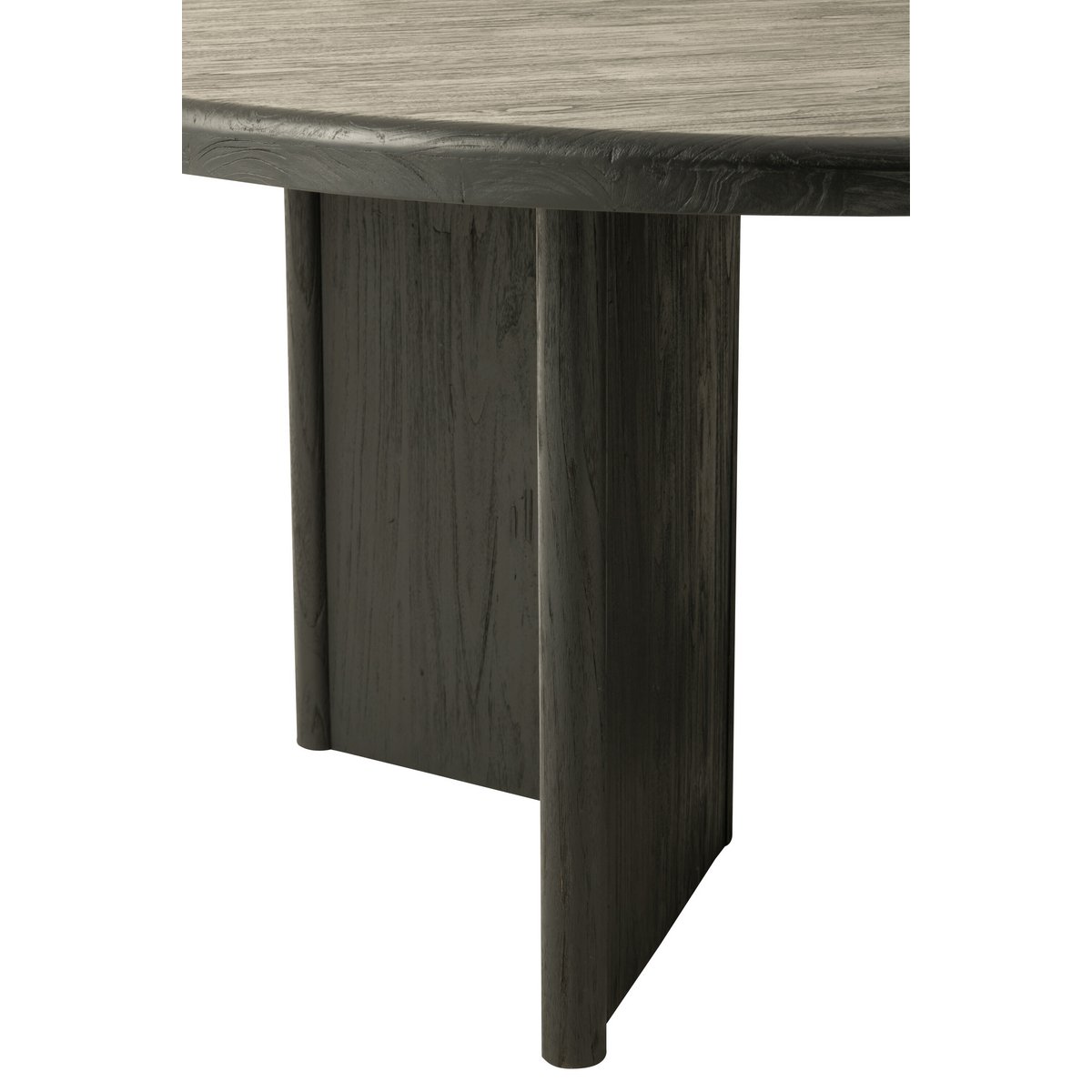 Eettafel Rond Teak - hout - zwart