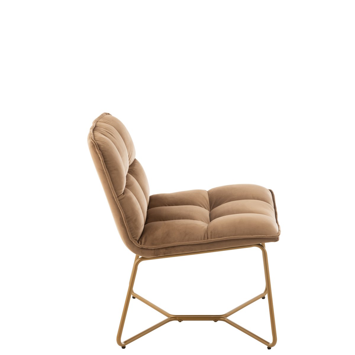 Loungestoel Lisa - metaal/textiel - bruin