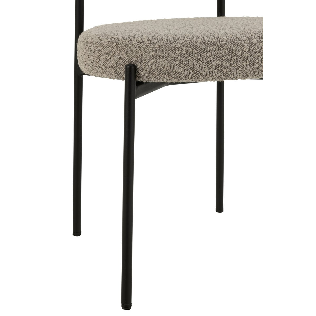 Stoel Boucle Multiplex/Polyester Grijs/Zwart