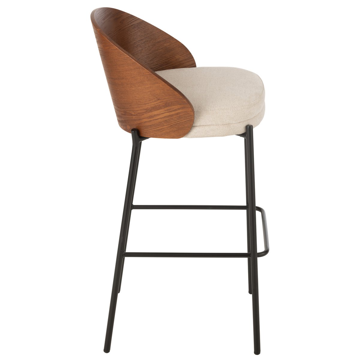 Barstoel Lone Multiplex/Metaal Bruin/Beige
