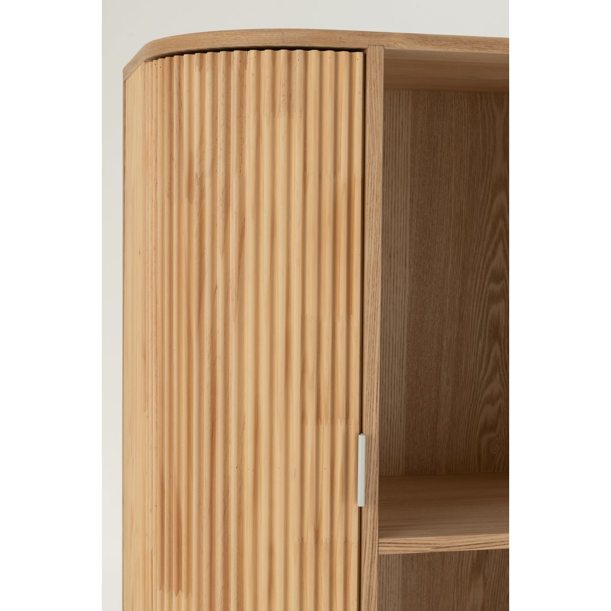 Kast Vakken Rond Mdf/Dennenhout Naturel