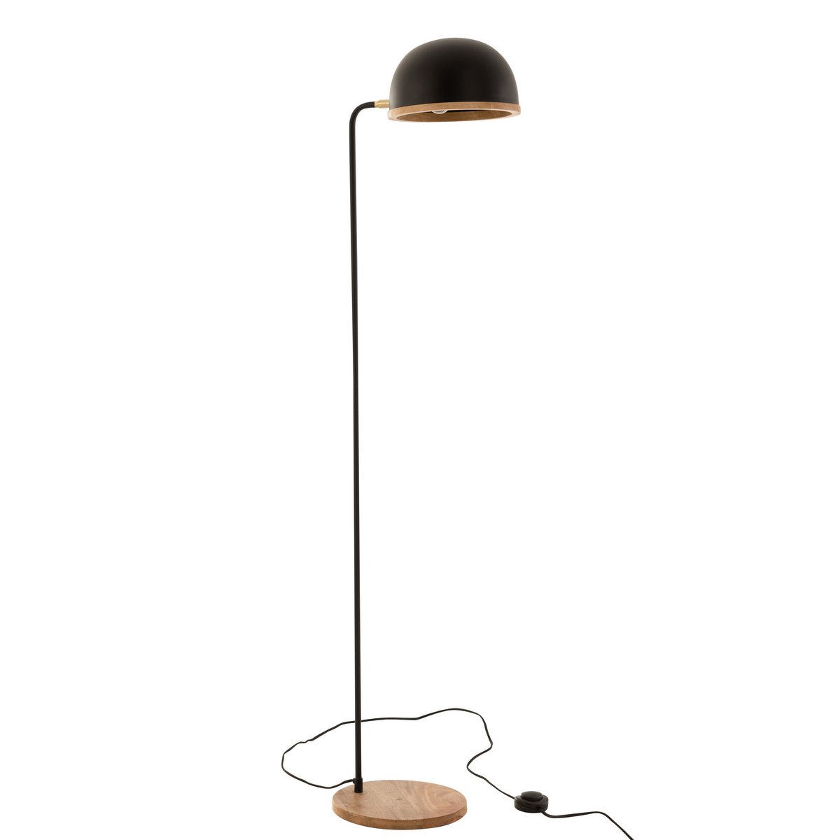 Staande Lamp Evy - ijzer/hout - zwart/naturel