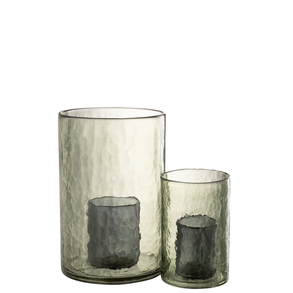 Windlicht Dubbel Glas Groen Large