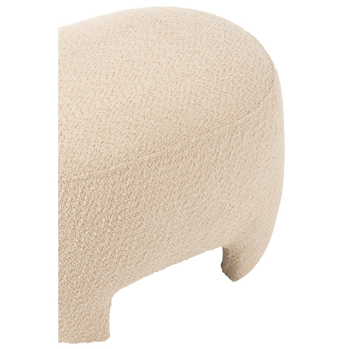 Poef Gebreid Textiel/Hout Wit