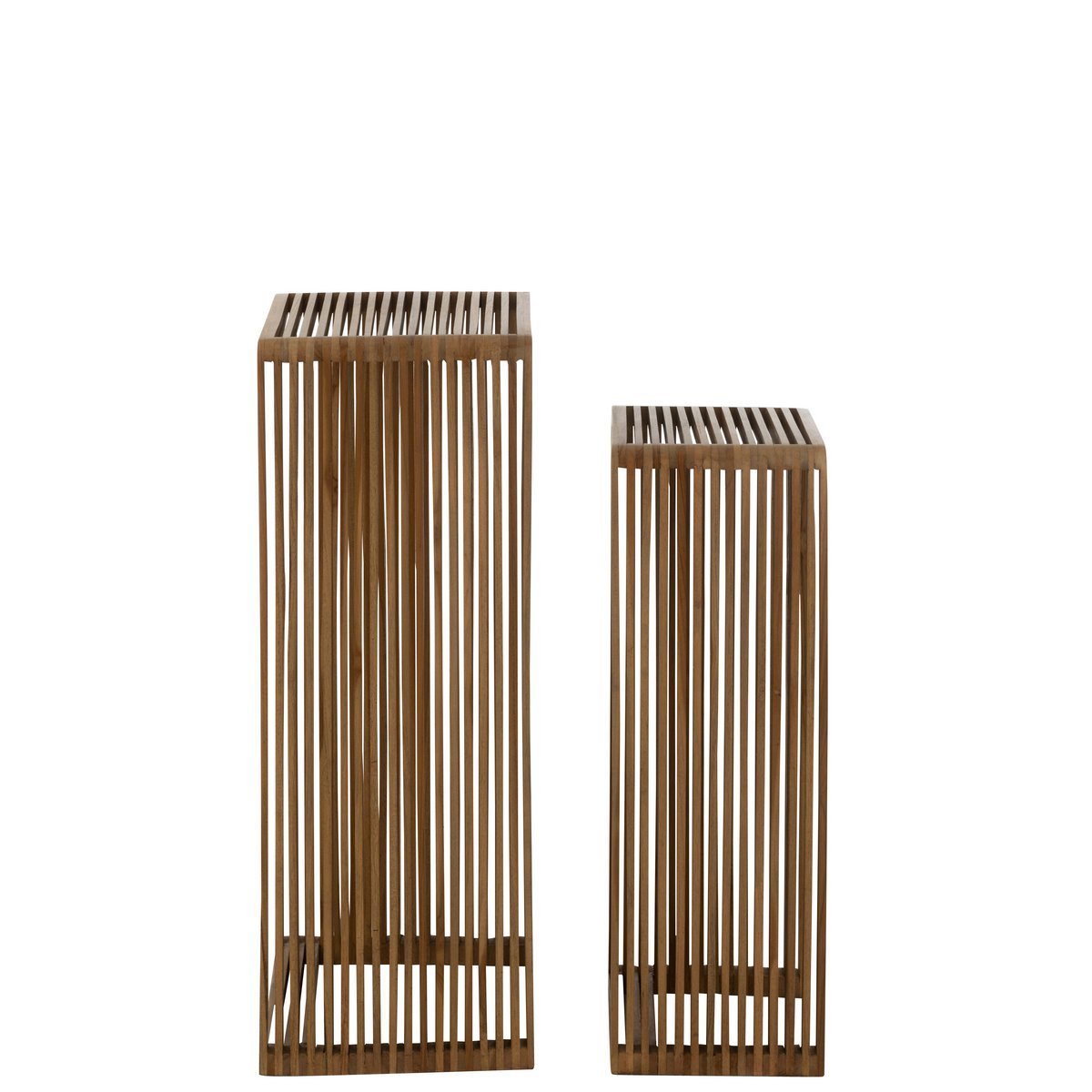 Bijzetafel Kubus Gerecycleerd Teak - hout naturel
