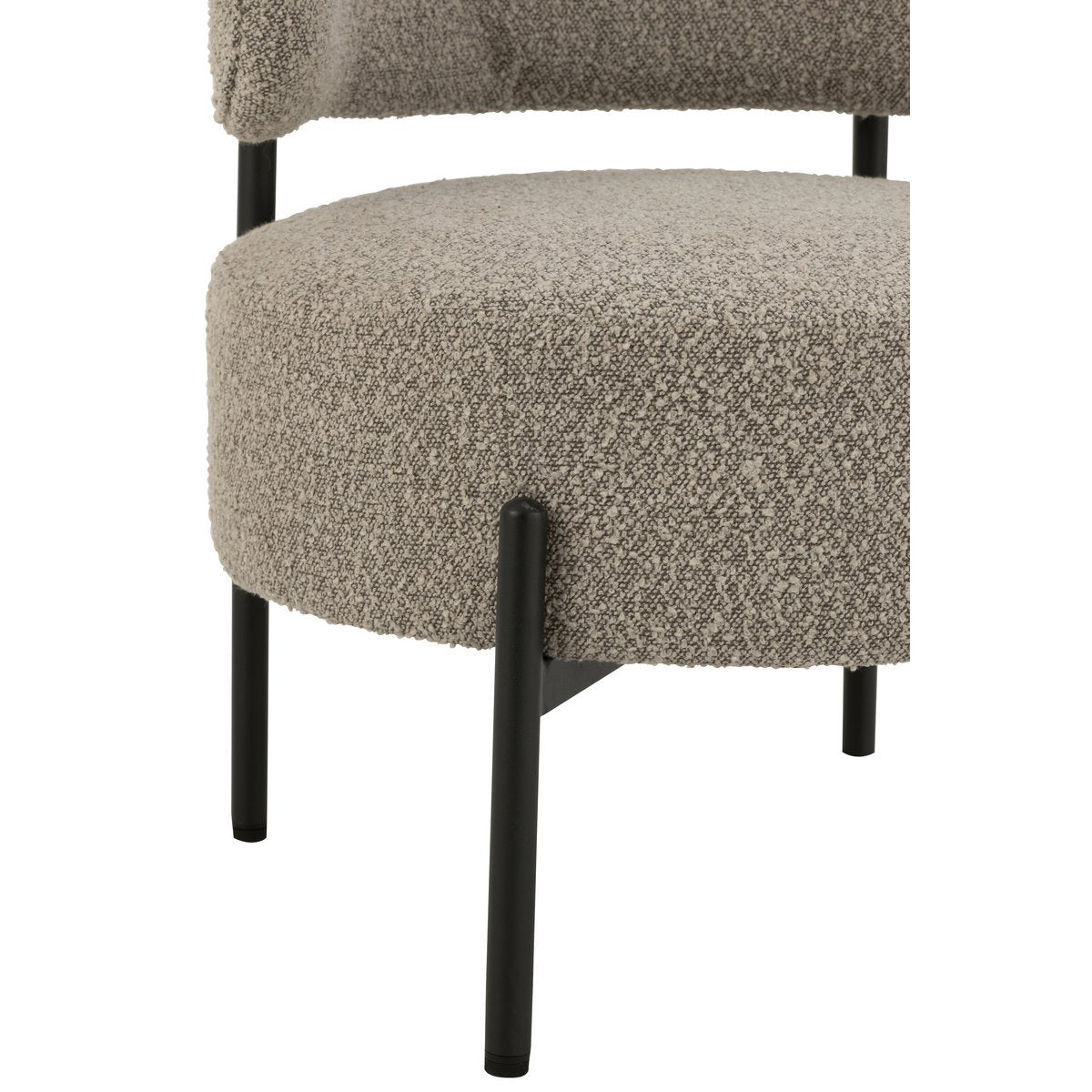 Loungestoel Boucle Multiplex/Polyester Grijs/Zwart